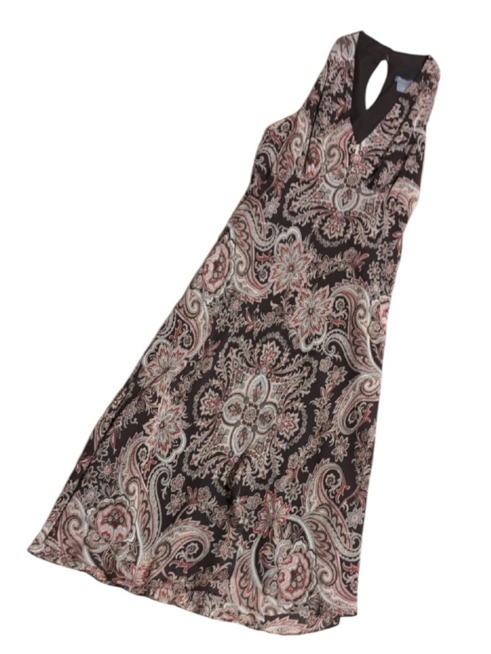 Ann Taylor 100% Silk Paisley Maxi Dress – Size 4